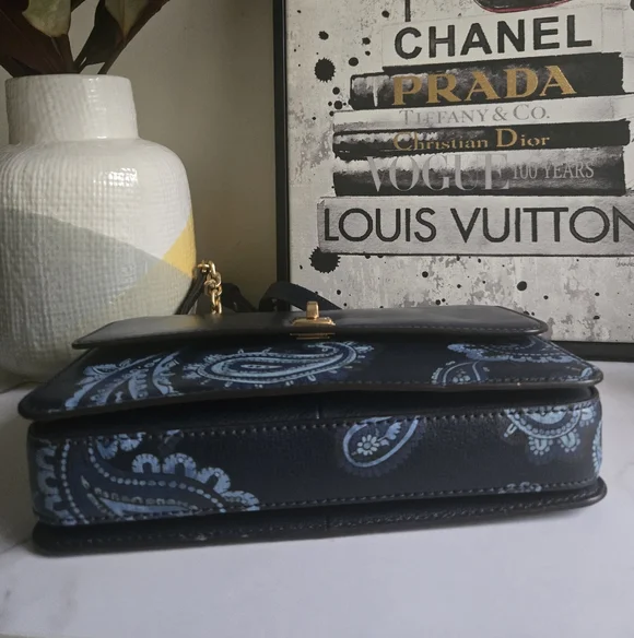 Michael Kors Studio Paisley Natalie Navy Heritage Messenger Bag NWT - Picture 6 of 12